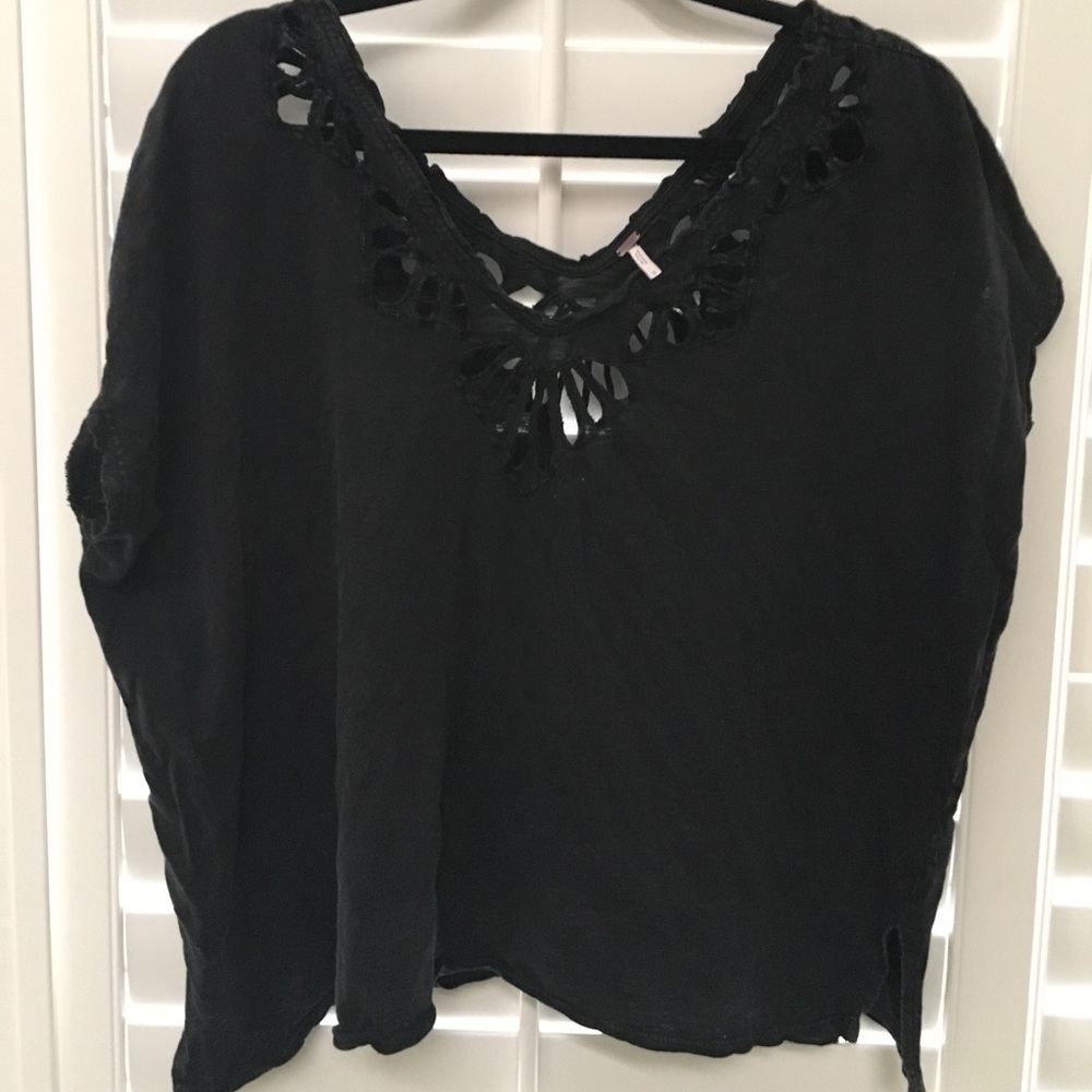Free people faded black cut out tee size M